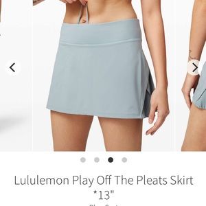 Lululemon Play off the Pleats Skirt Blue Cast size 6 EUC